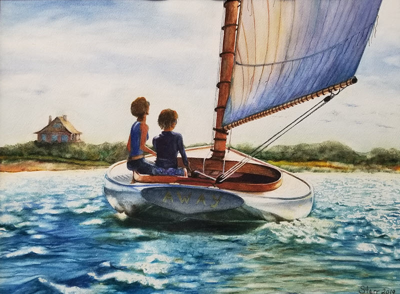Sailing Away, a watercolor painting by Starr Winmill Shebesta
